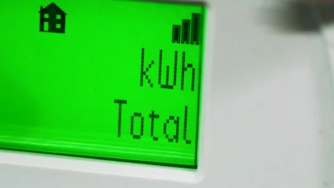 A close-up of an electricity smart meter display panel. Stock Footage 262476121