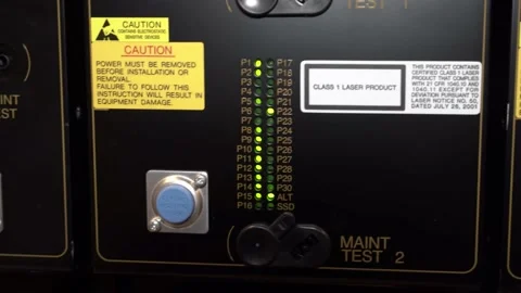 Close up of electronic black boxes in the electronics bay of a 787 aircraft. Stock Footage 237021623