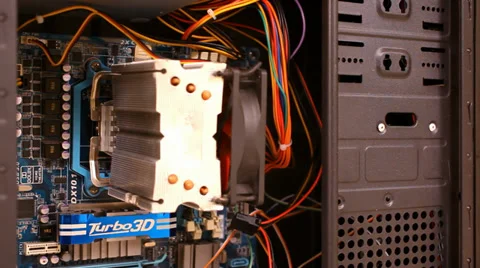 Close up of electronic board with components. Computer inside. Video shift Stock-Footage 39781113