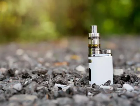 Close-up of electronic cigarette. vaping device. steam generator. Stock Photos