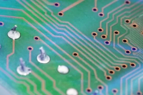 Close up of Electronic circuit board background. Computer, hardware or Stock Photos