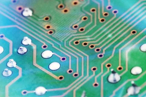 Close up of Electronic circuit board background. Computer, hardware or Stock Photos