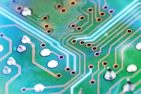 Close up of Electronic circuit board background. Computer, hardware or Stock Photos