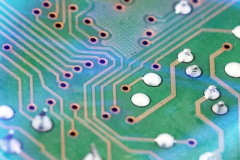 Close up of Electronic circuit board background. Computer, hardware or Stock Photos