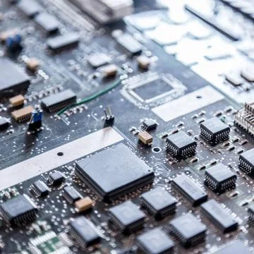 Close up of electronic circuit board. Circuit board. Electronic computer h... Stock Photos