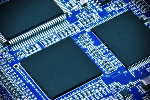 Close-up of electronic circuit board. Macro Stock Photos
