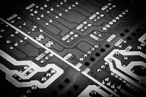 Close-up of electronic circuit board Stock Photos