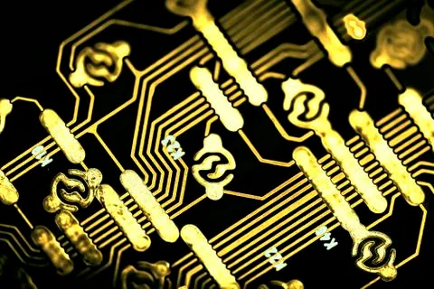 Close-up of electronic circuit board 스톡 사진
