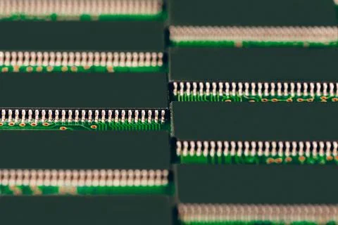 Close up of electronic circuit board with processor 스톡 사진
