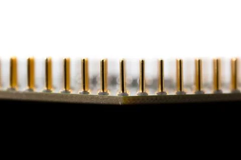 Close-Up of Electronic Circuit Components on a Microchip Surface Stock Photos