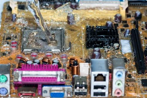 Close up of Electronic Circuits in Technology on  Mainboard Фото