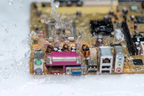 Close up of Electronic Circuits in Technology on  Mainboard Stock Photos