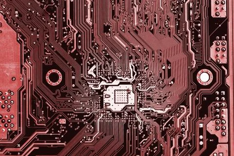 Close up of Electronic Circuits in Technology on  Mainboard Stock Photos
