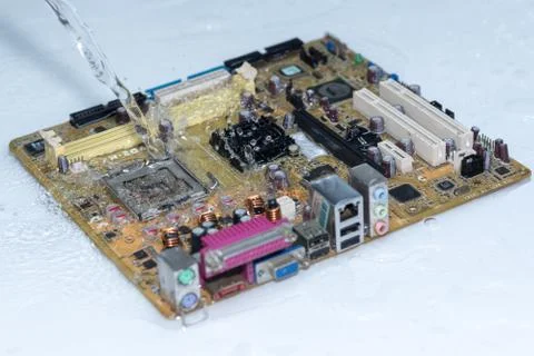 Close up of Electronic Circuits in Technology on  Mainboard Stock Photos