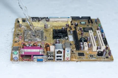 Close up of Electronic Circuits in Technology on  Mainboard Stock Photos
