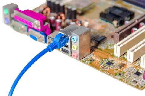 Close up of Electronic Circuits in Technology on  Mainboard Фото