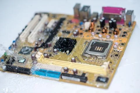 Close up of Electronic Circuits in Technology on  Mainboard Stock Photos