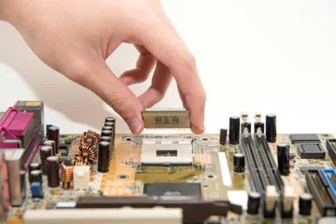 Close up of Electronic Circuits in Technology on  Mainboard Stock-Fotos