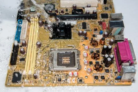 Close up of Electronic Circuits in Technology on  Mainboard Stock-Fotos