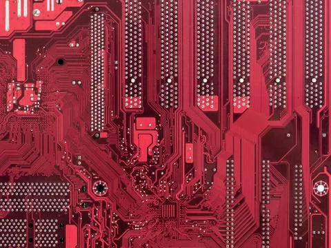 Close up of Electronic Circuits in Technology on  Mainboard Stockfoto's