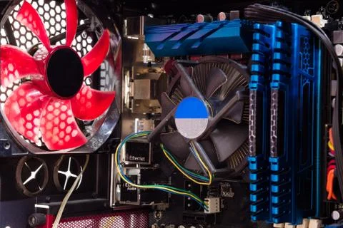 Close up of Electronic Circuits in Technology on  Mainboard Stock Photos