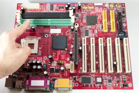 Close up of Electronic Circuits in Technology on  Mainboard Фото