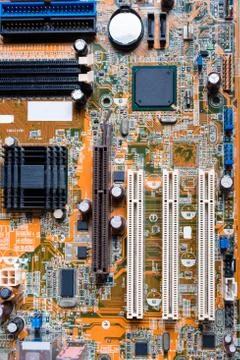 Close up of Electronic Circuits in Technology on  Mainboard Stock Photos
