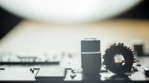 Close up of Electronic Circuits in Technology on  Mainboard Фото