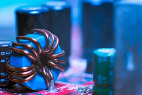 Close up of Electronic Circuits in Technology on  Mainboard Stock Photos