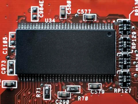 Close up of Electronic Circuits in Technology on  Mainboard Stock Photos