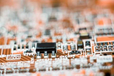 Close up of Electronic Circuits in Technology on  Mainboard Фото
