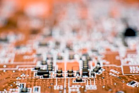 Close up of Electronic Circuits in Technology on  Mainboard Stock Photos