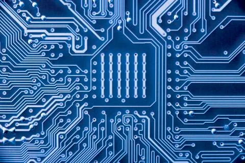 Close up of Electronic Circuits in Technology on  Mainboard Stock Photos