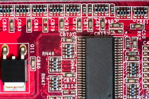 Close up of Electronic Circuits in Technology on  Mainboard Stock Photos