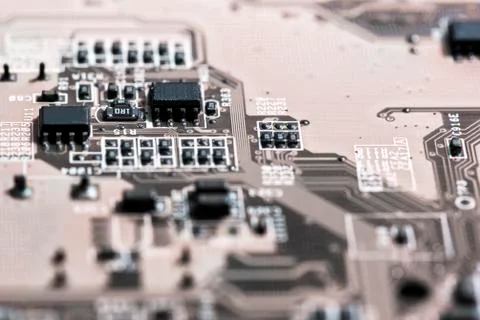Close up of Electronic Circuits in Technology on  Mainboard Фото
