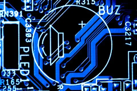 Close up of Electronic Circuits in Technology on  Mainboard 스톡 사진