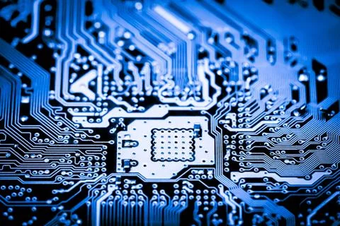 Close up of Electronic Circuits in Technology on  Mainboard Фото