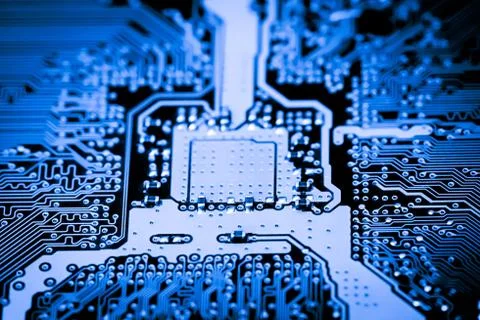 Close up of Electronic Circuits in Technology on  Mainboard Stock Photos