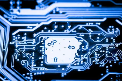Close up of Electronic Circuits in Technology on  Mainboard Stock-Fotos