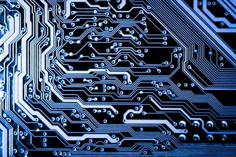 Close up of Electronic Circuits in Technology on  Mainboard Stock Photos