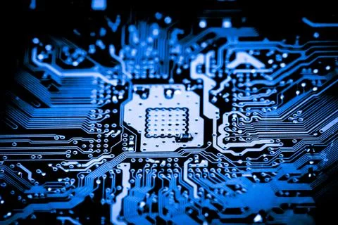 Close up of Electronic Circuits in Technology on  Mainboard Stock Photos