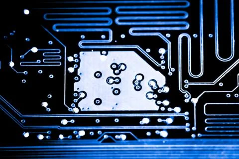 Close up of Electronic Circuits in Technology on  Mainboard 스톡 사진