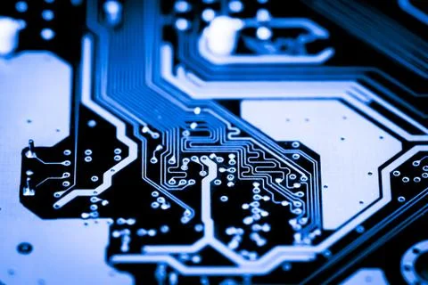 Close up of Electronic Circuits in Technology on  Mainboard Stock-Fotos