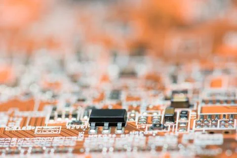 Close up of Electronic Circuits in Technology on  Mainboard Фото