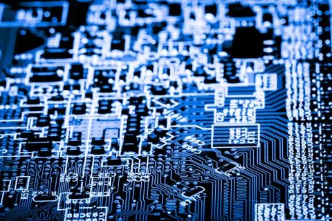 Close up of Electronic Circuits in Technology on  Mainboard Stock-Fotos