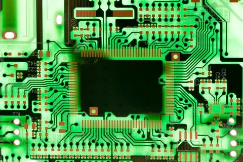 Close up of Electronic Circuits in Technology on  Mainboard Stock Photos