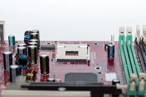 Close up of Electronic Circuits in Technology on  Mainboard Stock Photos