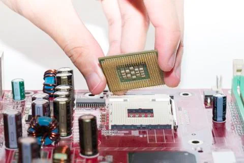 Close up of Electronic Circuits in Technology on  Mainboard Фото