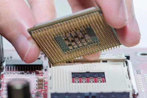 Close up of Electronic Circuits in Technology on  Mainboard Photos