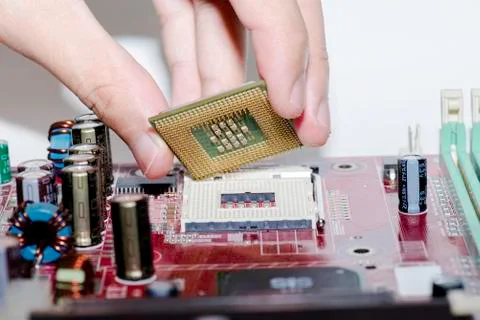 Close up of Electronic Circuits in Technology on  Mainboard Фото